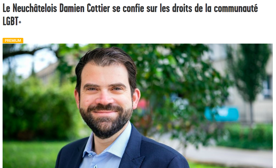 Arcinfo: Le Neuchâtelois Damien Cottier se confie sur les droits de la communauté LGBT+